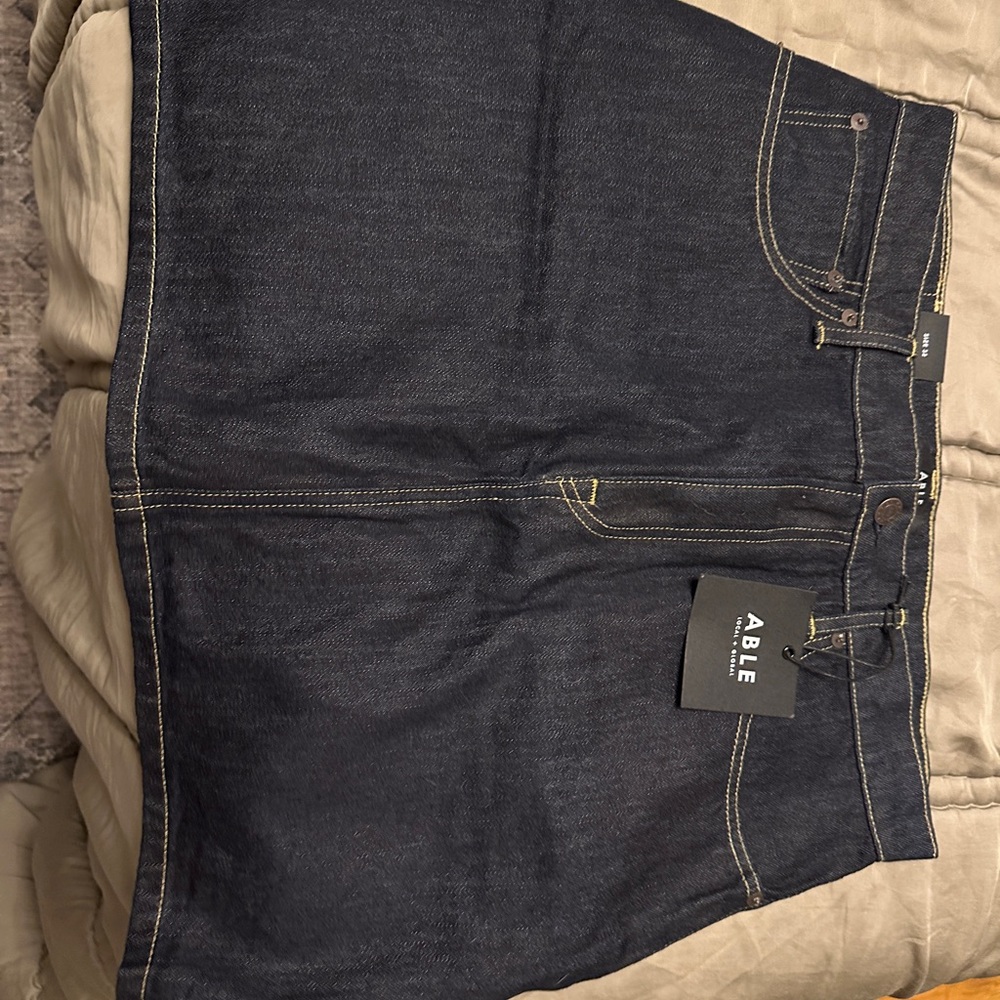 NWT Able Midnight Blue Denim Skirt
